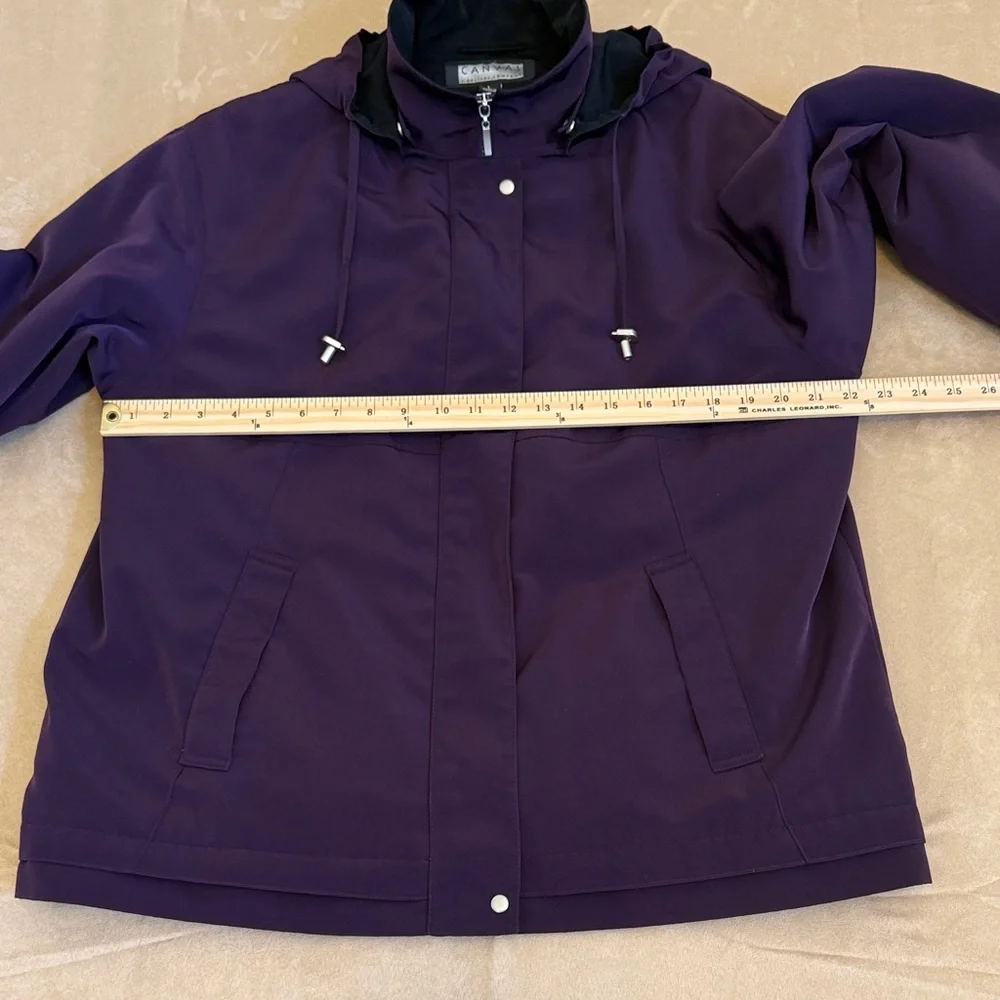 Canvas A Gallery Co.Purple Utility Jacket With Detachable Hood and Lining Size L